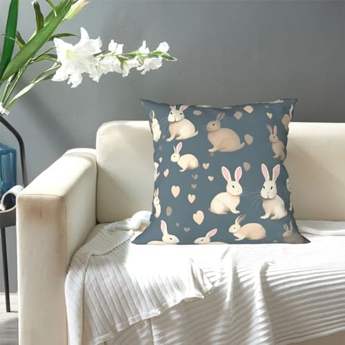 Ogniwo Rabbit Throw Pillow 12x12 Inch Soft Square Cushion Cover