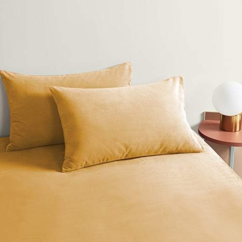 StangH Velvet Pillowcases Set of 2 Warm Gold 20x30 Inch Zippered Covers