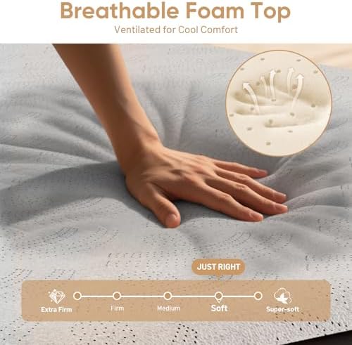 VOSSER Queen Air Mattress with Built-in Pump - 18 Inch Foam Topper