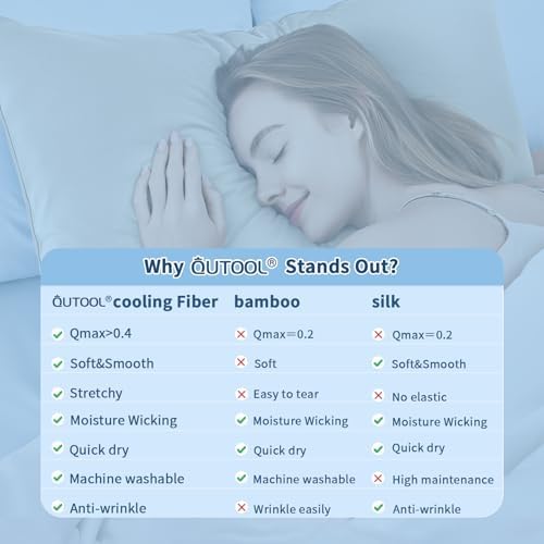 QUTOOL Cooling Pillow Cases Set of 2 Ice Cool for Hot Sleepers