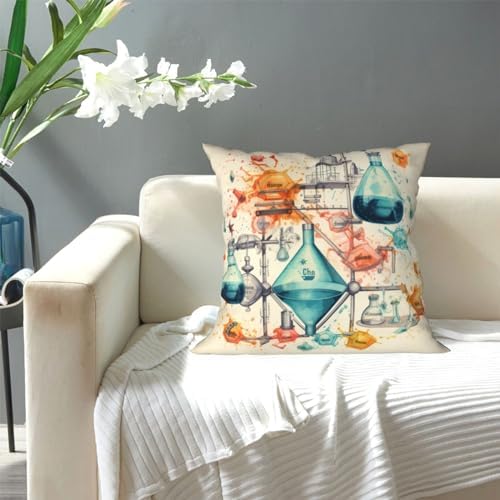 Ogniwo Chemistry Print Throw Pillow 12x12 Inch