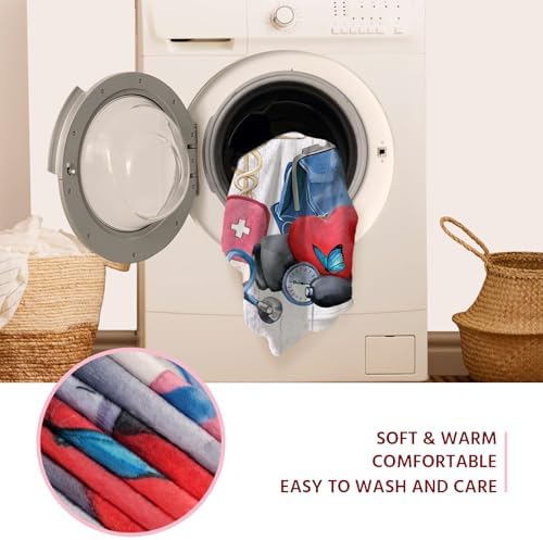 Soft Flannel Nurse Appreciation Throw Blanket 50x60