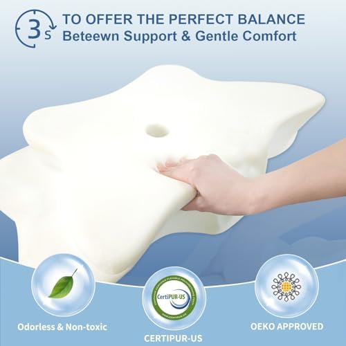 QIUBABYO Pain Relief Cervical Pillow for Neck Support and Comfort