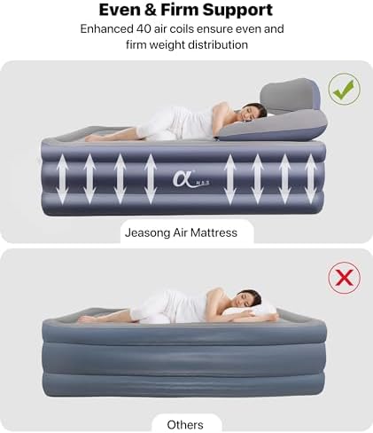 A-ER-FA Twin XL Air Mattress with Headboard