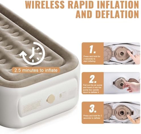 Sebor Air Mattress Twin with Rechargeable Pump 18