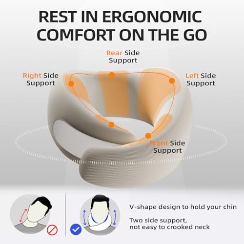 EVERY THINK Travel Pillow with 360 Support and Washable Cover