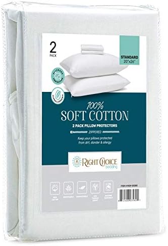Right Choice Bedding Zippered Cotton Pillow Protectors Set of 2