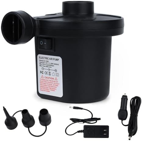 BOMPOW Electric Air Pump with Deflator and 3 Nozzles