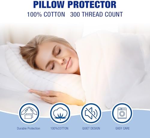 Stnomy Premium Cotton Pillow Protectors 2 Pack