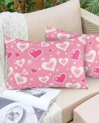 Waterproof Pillow Protector 2 Pack with Zipper and Valentines Day Star Design