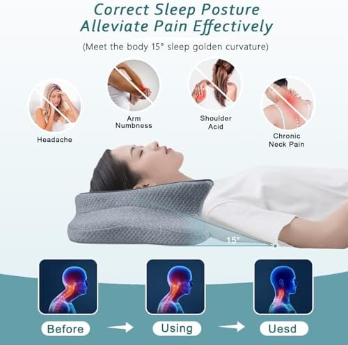 CHxxy Cervical Pillow for Neck Pain Relief and Comfort