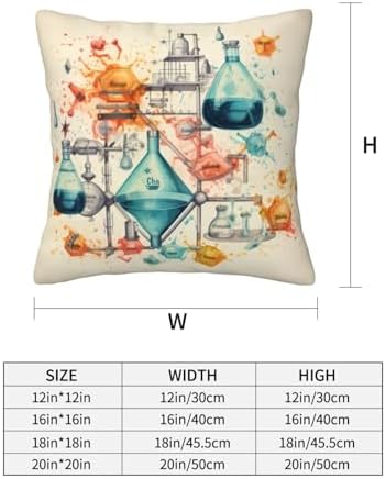 Ogniwo Chemistry Print Throw Pillow 12x12 Inch