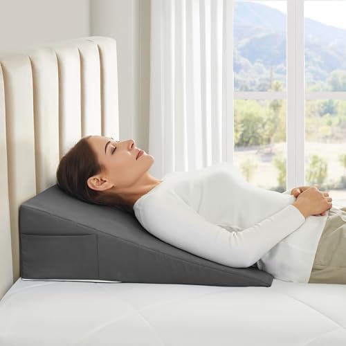 Horbaunal Dark Grey Wedge Pillow Cover with Zipper