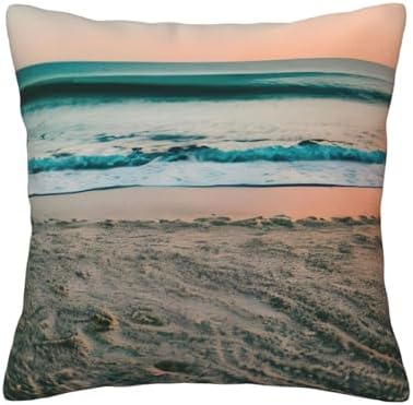 Ogniwo Beach Sunset Throw Pillow 12x12 Inch Soft Square Cushion Cover