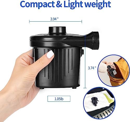 Electric Air Pump with 3 Nozzles 130W Powerful Portable Inflator