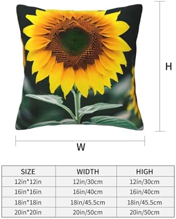 Ogniwo Fresh Sunflower Throw Pillow 12x12 Inch Soft Square Cushion Case