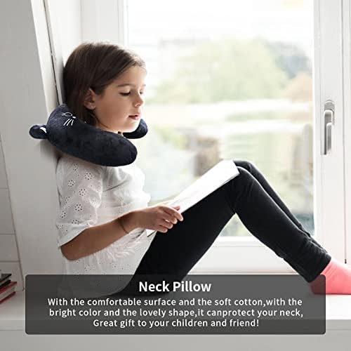 EKDJKK Travel Pillow for Kids Black Cat