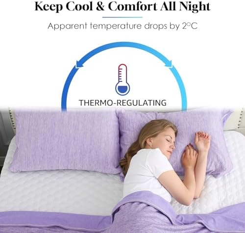 CHOSHOME Cooling Pillow Cases 2 Pack Purple Q-Max 045