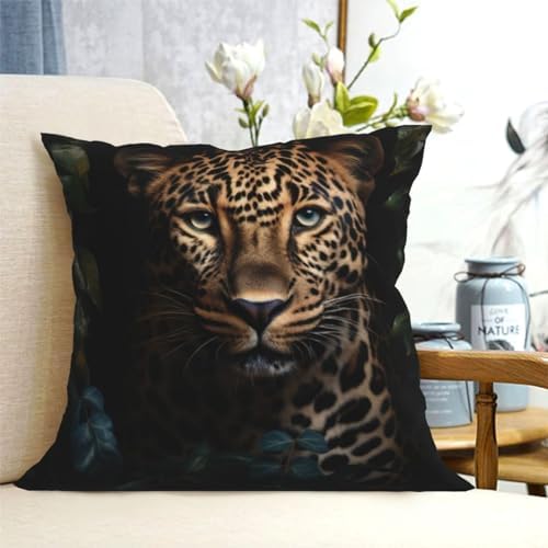 Ogniwo Leopard Print Throw Pillow 12x12 Inch