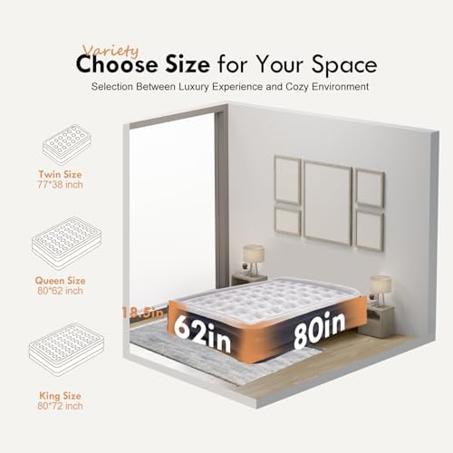 DIMAR GARDEN Queen Air Mattress with Built-in Pump 1