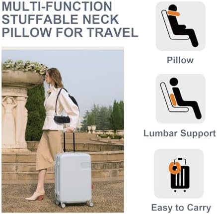 WEEAEEW Stuffable Travel Pillow with Velvet Storage Bag