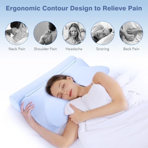 Ocuuziisu 2-in-1 Neck Cervical Pillow with Cooling Pillowcase