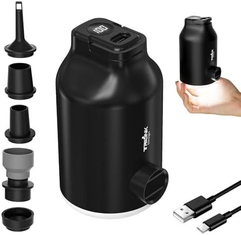 TRILINK Mini Portable Air Pump with 5 Nozzles and LED Light 1