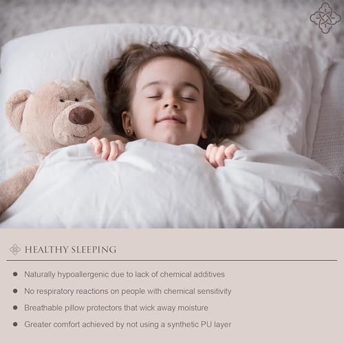 BIOWEAVES Organic Cotton Pillow Protectors 2-Pack 18 x 18