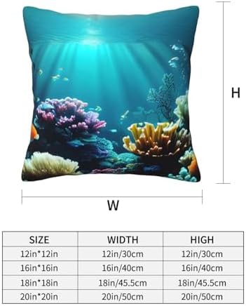 Ogniwo Underwater Scenery Throw Pillow 12x12 Inch