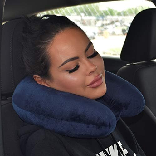 Wolf Essentials Adult Cozy Soft Microfiber Neck Pillow - Navy