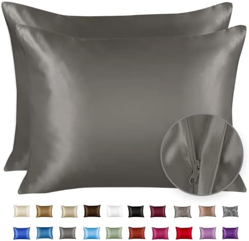 BLISSFORD Satin Pillowcase 2 Pack with Zipper