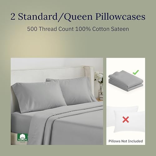California Design Den 500 Thread Count Pillowcase Set of 2 1