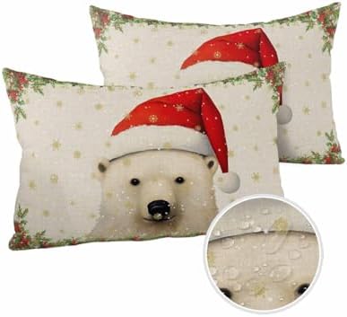 Waterproof Pillow Protector 2 Pack with Christmas Bear Design