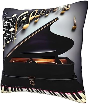 Ogniwo Music Note Pianos Throw Pillow 12x12 Inch