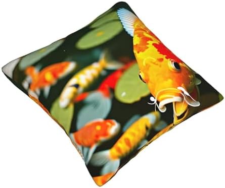 Ogniwo Japanese Koi Fish Throw Pillow 12x12 Inch