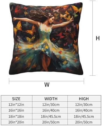 Ogniwo Girl Dance Butterfly Pillow Soft 12x12 Inch Cushion Cover