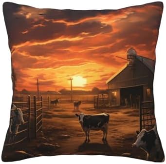 Ogniwo Cattle Farm Sanctuary Throw Pillow 12x12 Inch