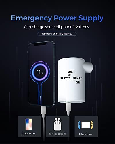 FLEXTAILGEAR Portable Electric Air Pump with Emergency Power