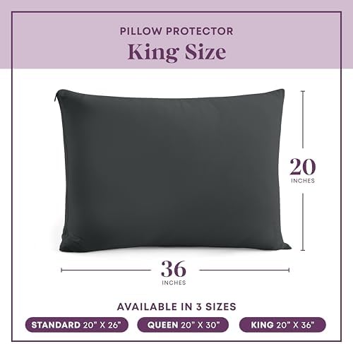 CirclesHome Pillow Protectors 2 Pack King Size Zippered