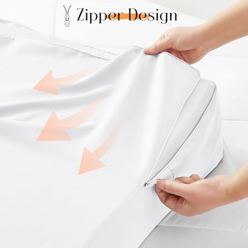 Horbaunal White Wedge Pillow Cover with Zipper Side Pockets