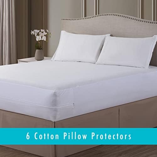 Fresh Ideas Cotton Pillow Protectors 6-Pack Queen Size 1