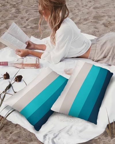Waterproof Pillow Protector 2 Pack with Turquoise Gradient Design