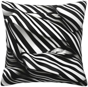 Stripes Throw Pillow CoverSoft 12x12 Inch Square Cushion Case for Couch Bed