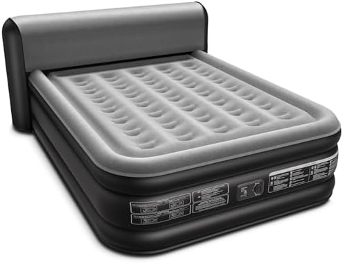 Xsleep Queen Air Mattress with Built-in Pump and Headboard