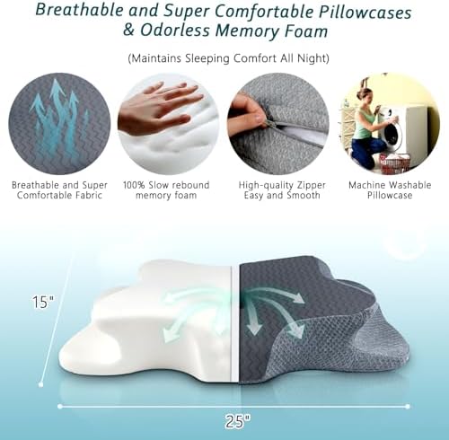 CHxxy Cervical Pillow for Neck Pain Relief and Comfort