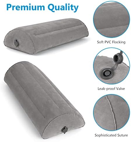 USHMA Inflatable Half Moon Pillow for Leg Knee Lower Back Support