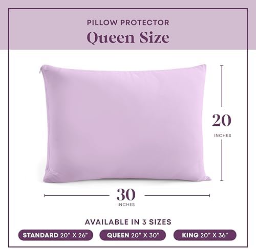 CirclesHome Pillow Protectors 2 Pack Queen Size Zippered