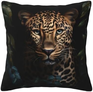 Ogniwo Leopard Print Throw Pillow 12x12 Inch