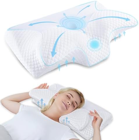 HOMCA Contour Memory Foam Pillow for Neck Pain Relief