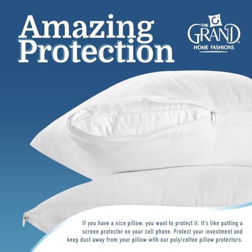 Mastertex Grand Pillow Covers 12 Pack - Zipper Allergy Protection Moisture Wicking